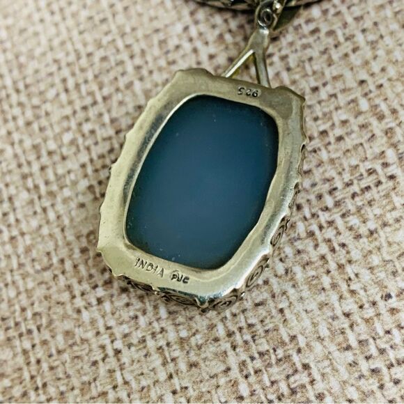 Rainbow Hematite Druzy Pendant Sterling Necklace - Picture 3 of 3